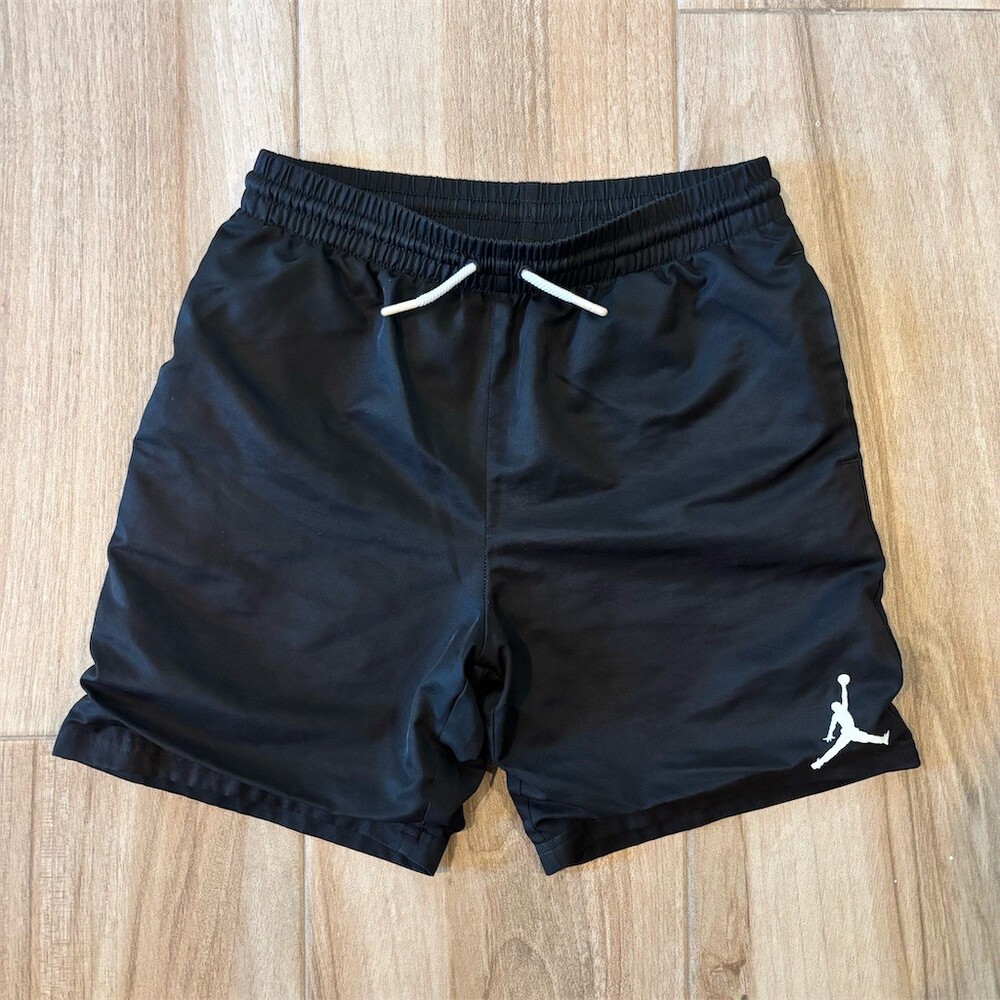 Jordan Jumpman Boys Shorts Youth Size M 10-12 Black White Logo Drawstring